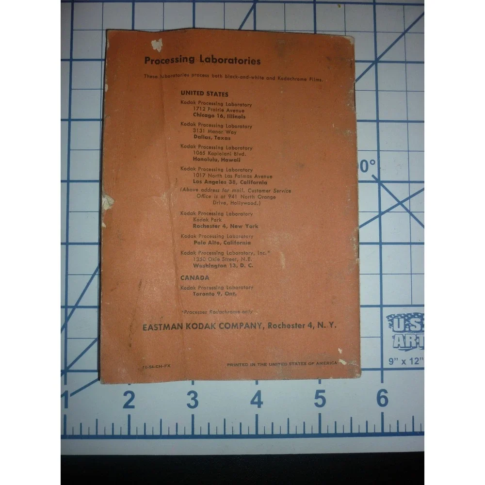 1954 Kodak Brownie 8mm Movie Camera Manual f/1.9 Lens Instruction Booklet